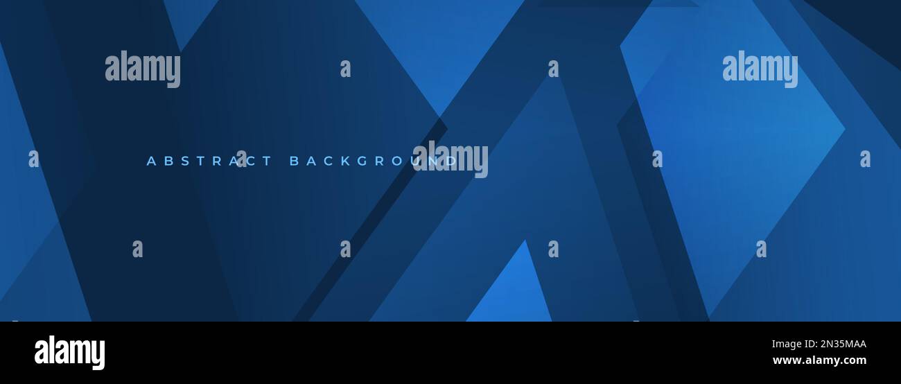 Blue modern abstract wide banner with geometric shapes. Dark blue ...