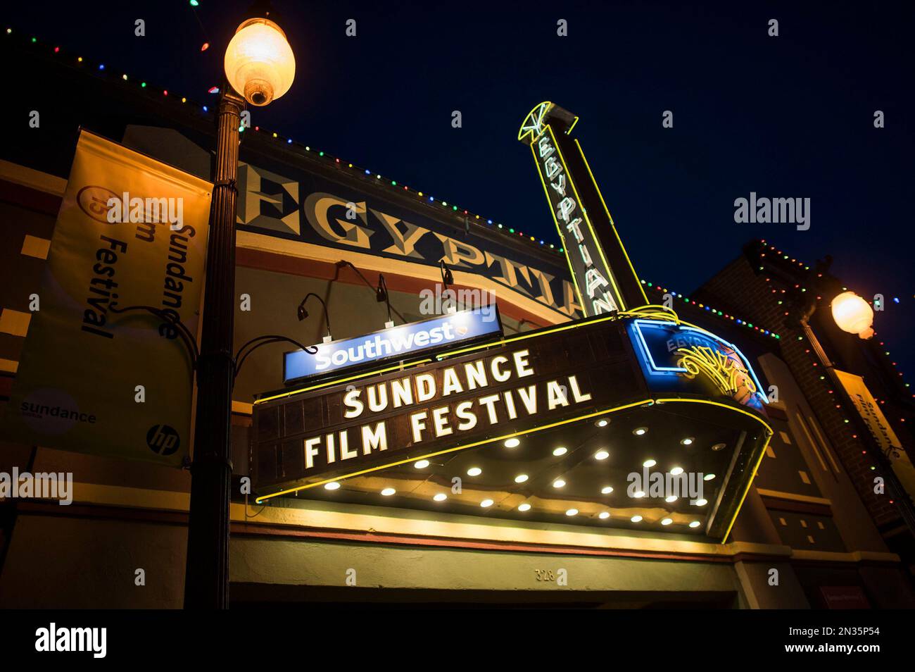 The Egyptian Theatre seen on Main Street during the first night of the ...