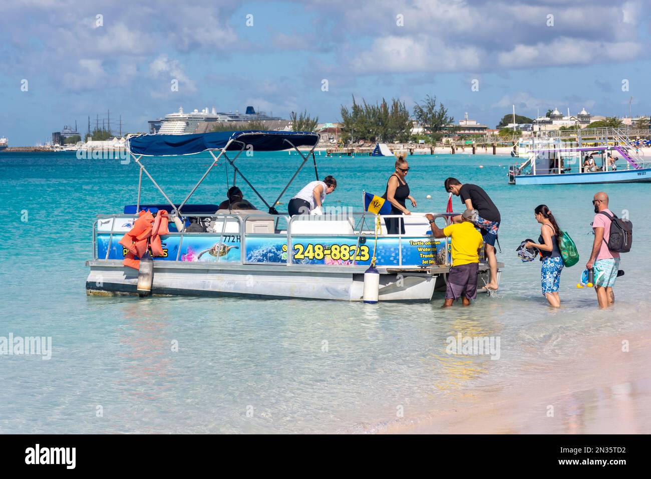 Glass Bottom Boat at Bayshore Beach, Carlisle Bay, Bridgetown, St