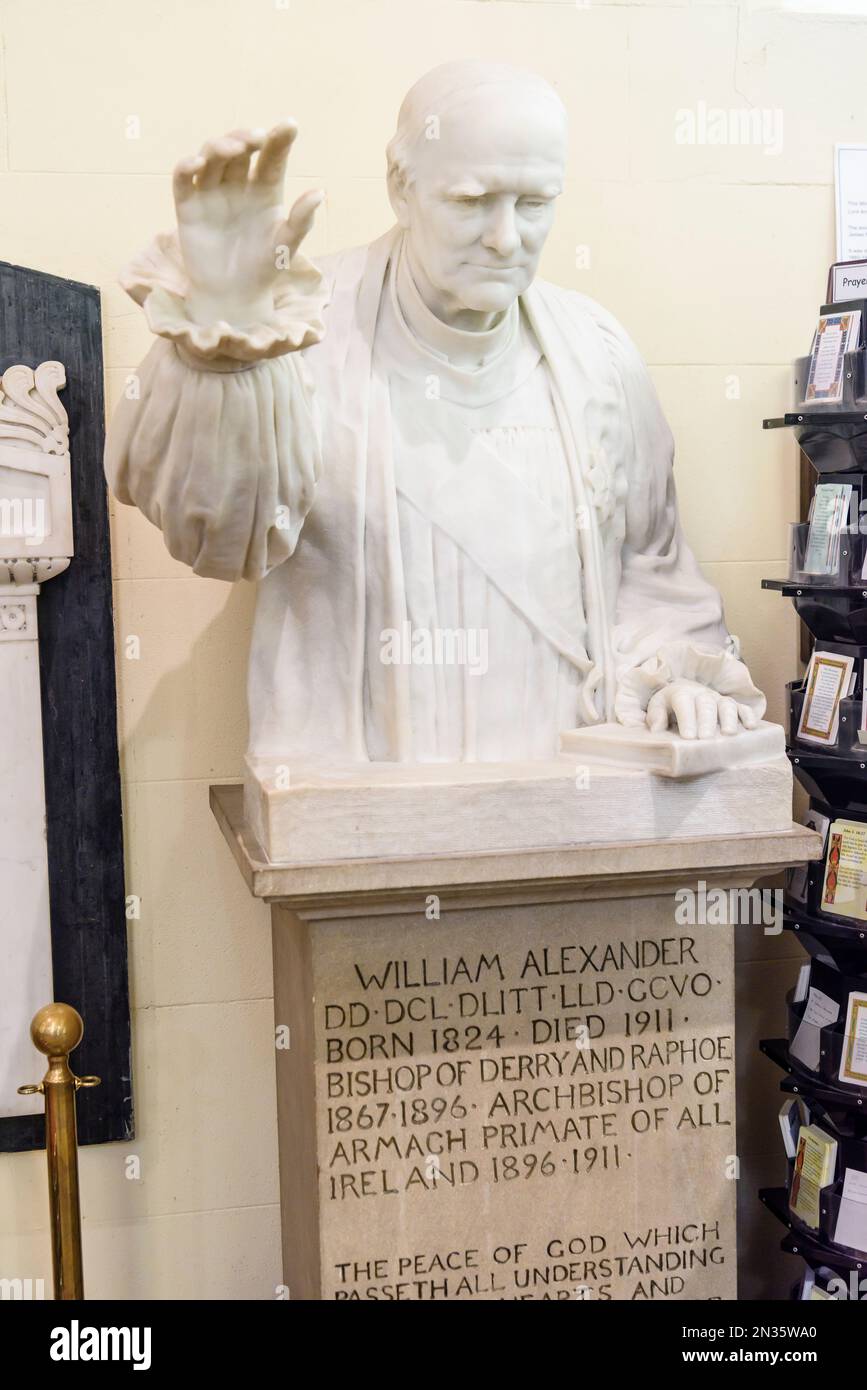 Marble statue of William Alexander DD, DCL, DLITT, LLD, GCVO, born 1824, died 1911, Bishop of Derry and Raphoe 1867-1896, Archbishop of Armagh, Primat Stock Photo