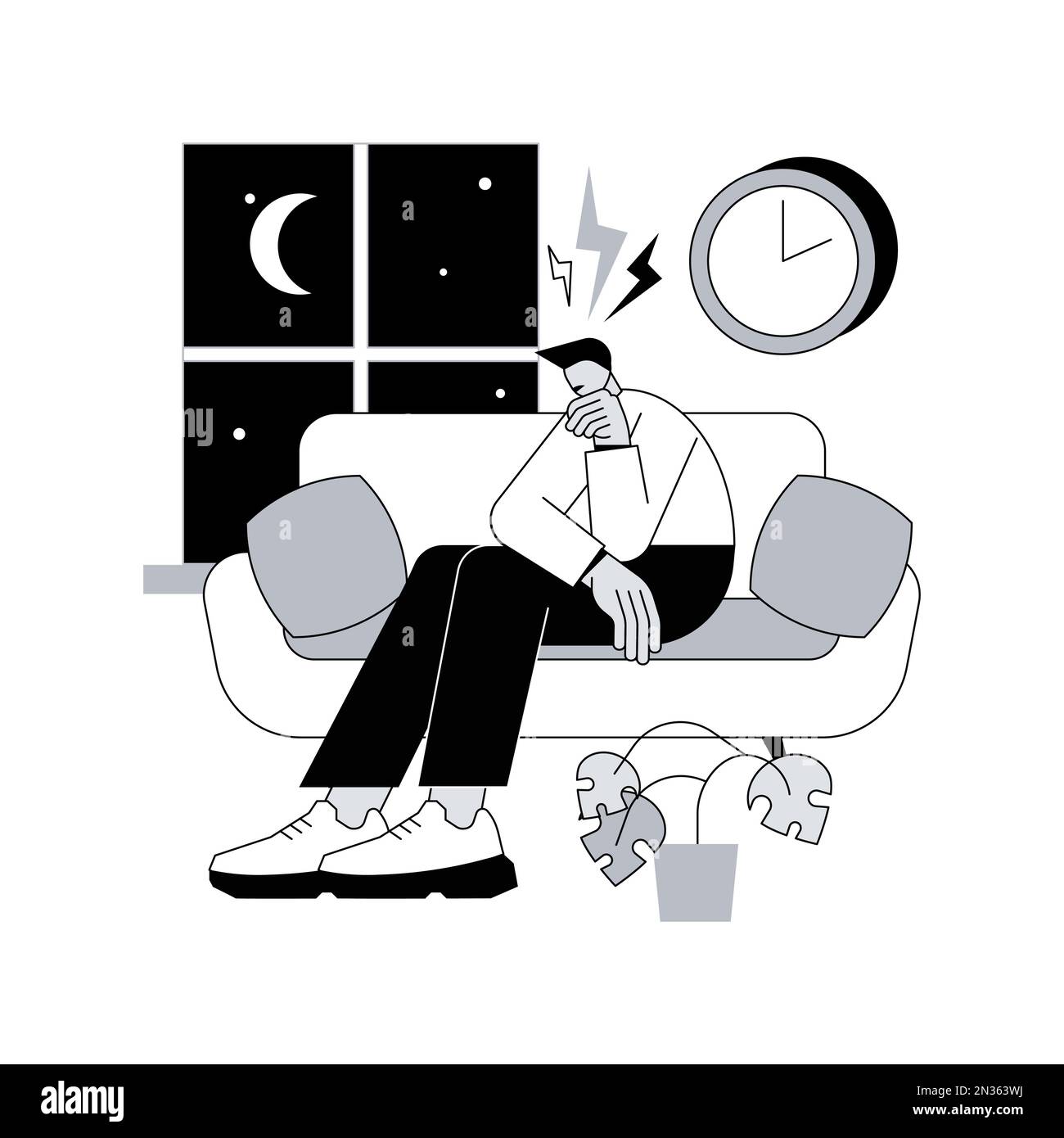 Sleep behavior disorder abstract concept vector illustration. Sleep