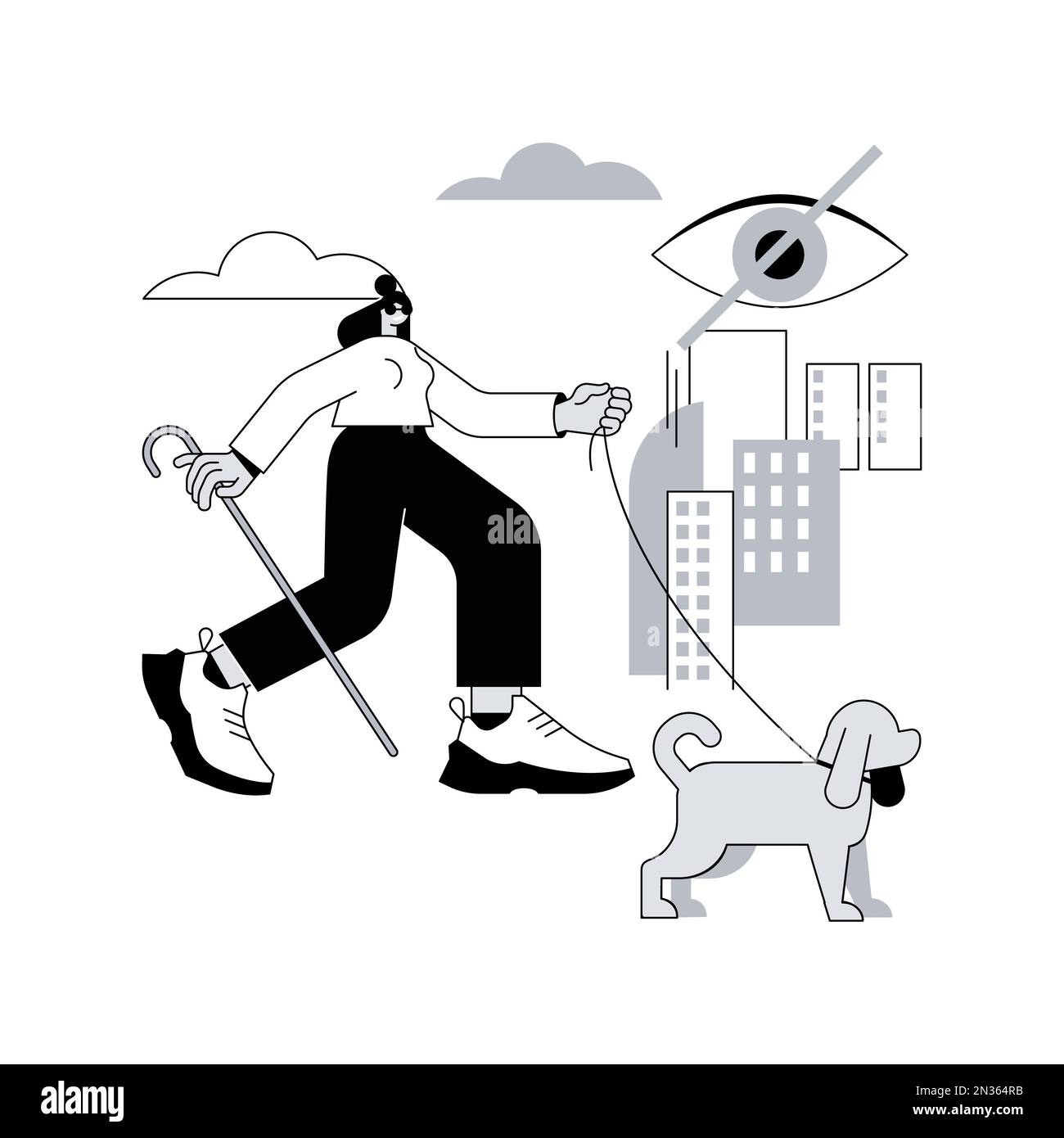 Blindness and vision loss abstract concept vector illustration. Vision