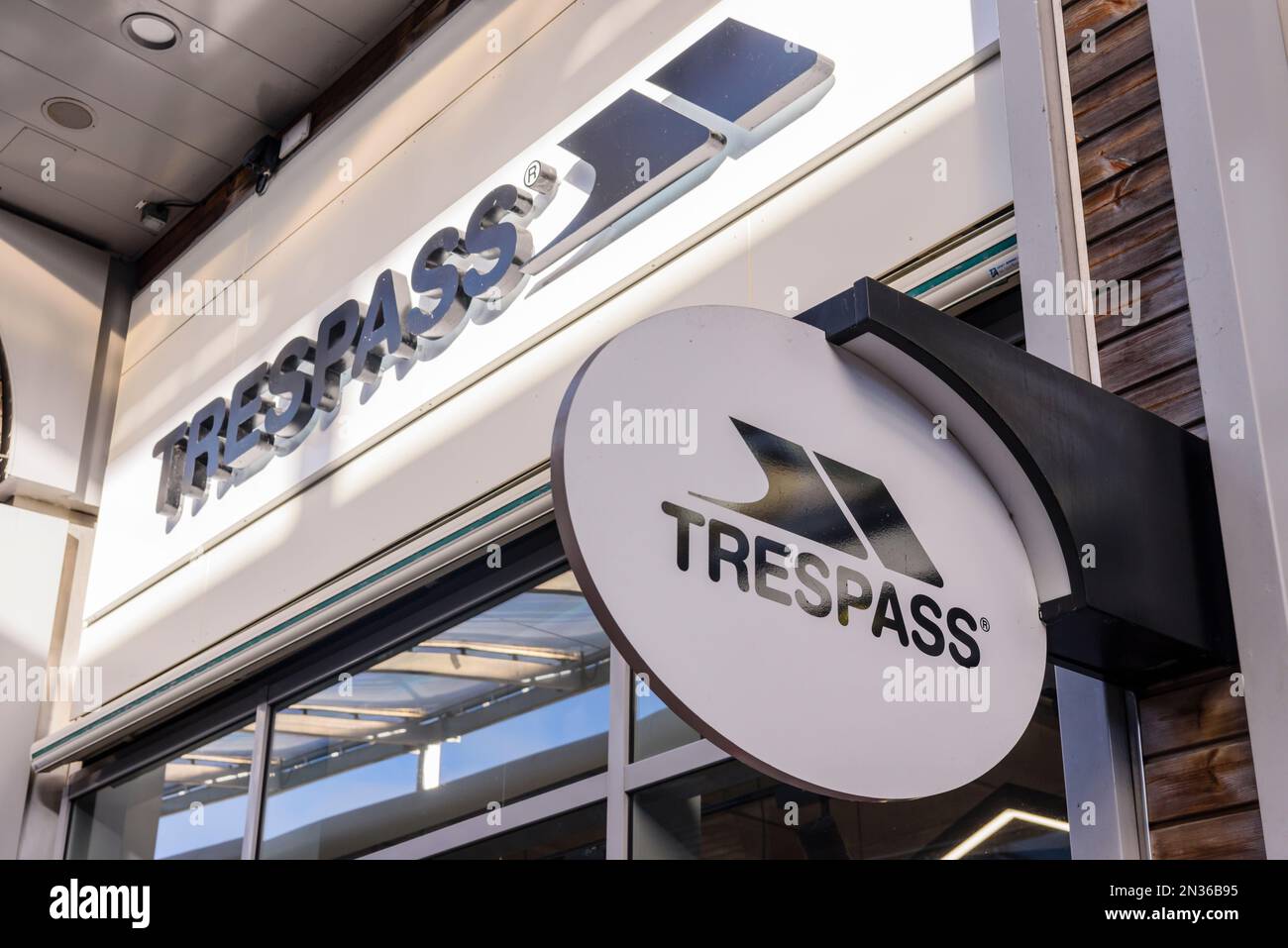 Trespass outlet store, The Boulevard Outlet centre, Banbridge, Northern Ireland, United Kingdom, UK Stock Photo