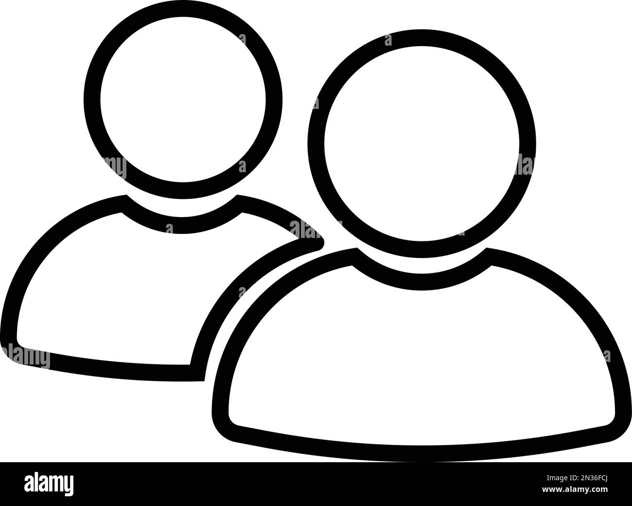 People group line icon set. Team of worker. User profile symbol. Two