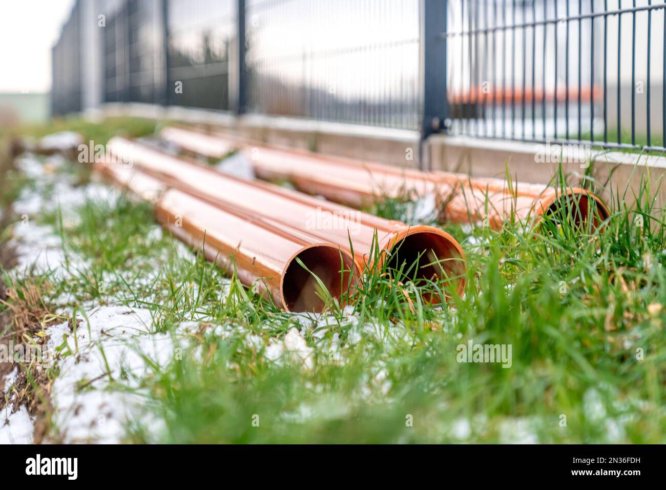 water pipes in the construction yard Stock Photo Alamy