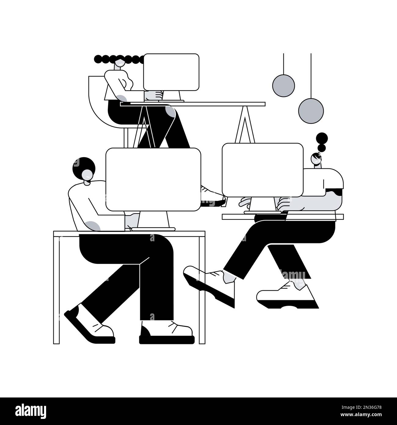 Computer lab abstract concept vector illustration advanced computer