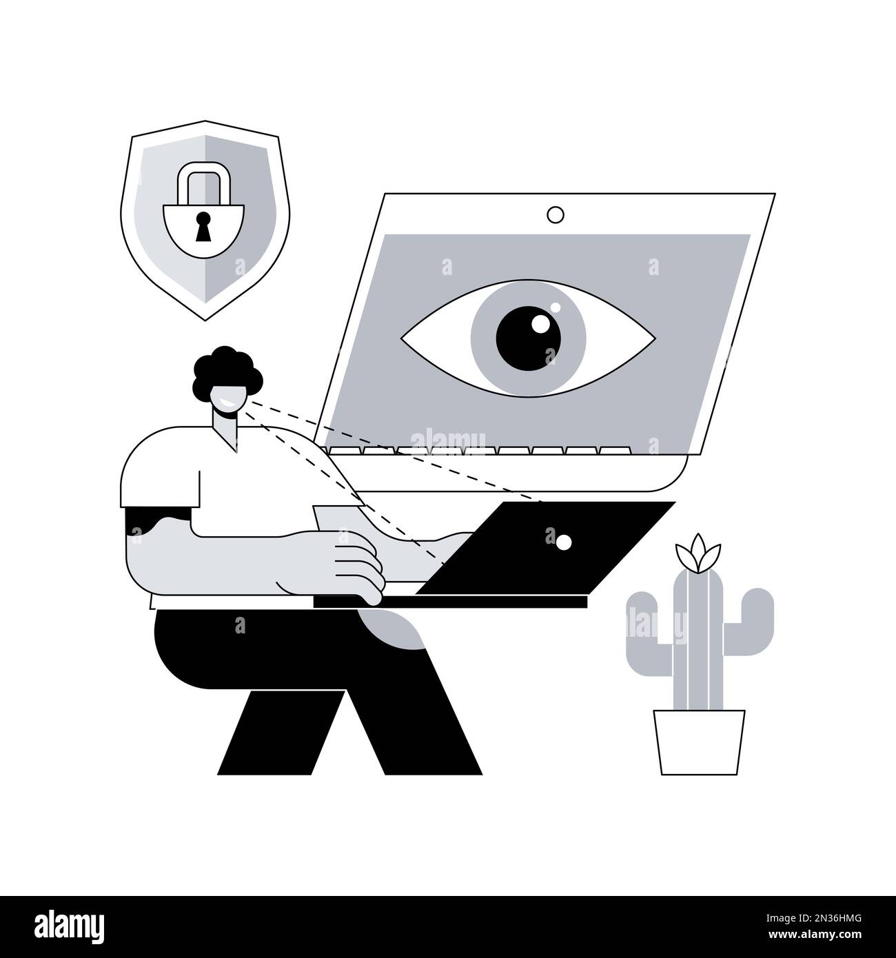 Eye tracking technology abstract concept vector illustration. Eye