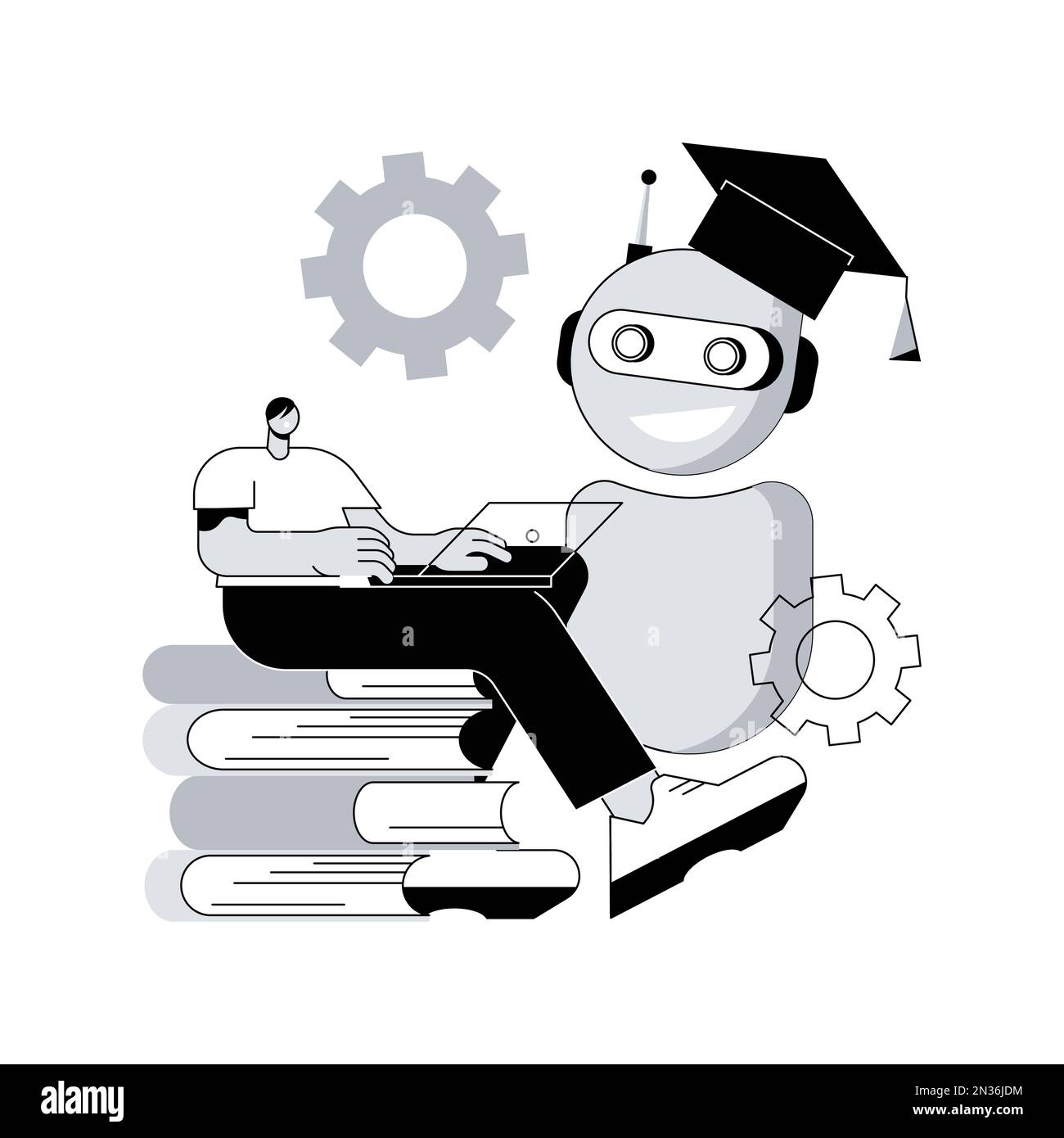 Chatbot self learning abstract concept vector illustration. Chatbot ...