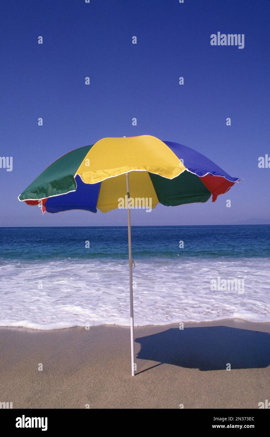 Umbrella on Beach, Puerto Vallarta, Mexico Stock Photo Alamy