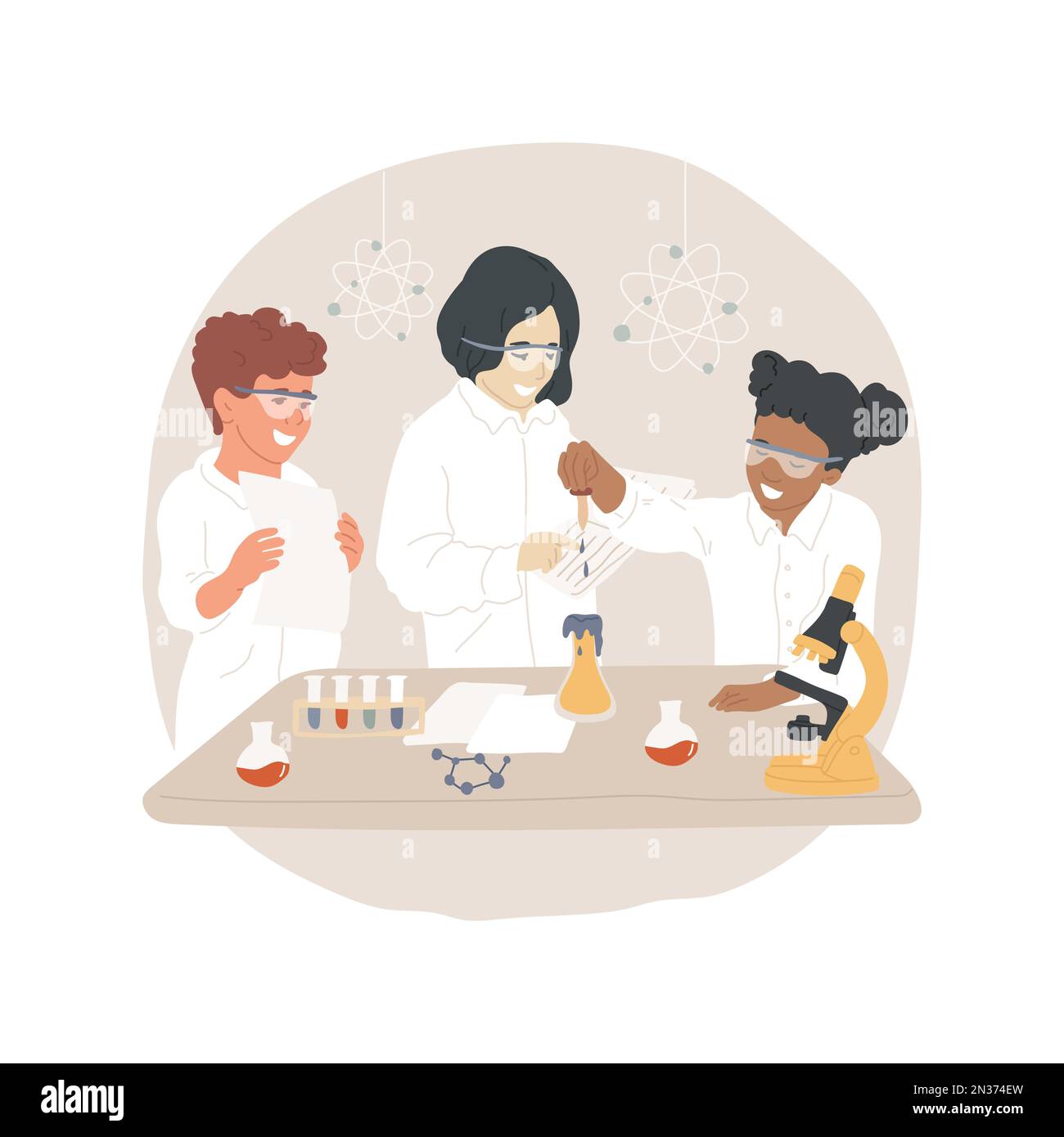 Science lab for kids isolated cartoon vector illustration children