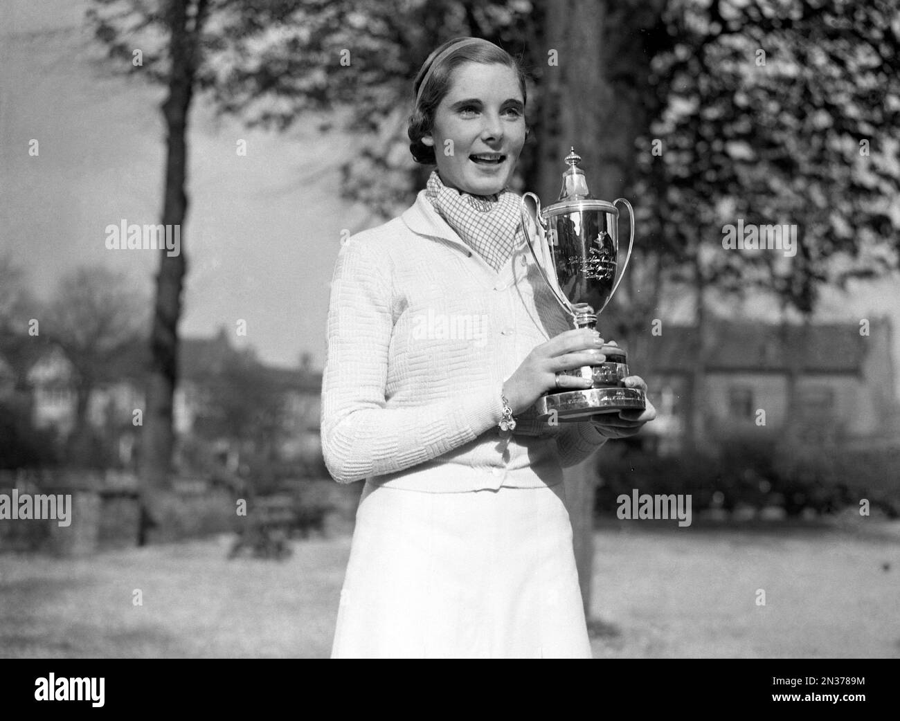 Kay Stammers, with the cup for the Women's Championship, after her ...