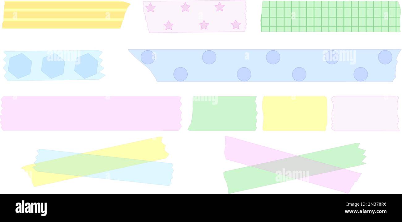 Pink Green Washi Tape Clip Art Stock Vector (Royalty Free
