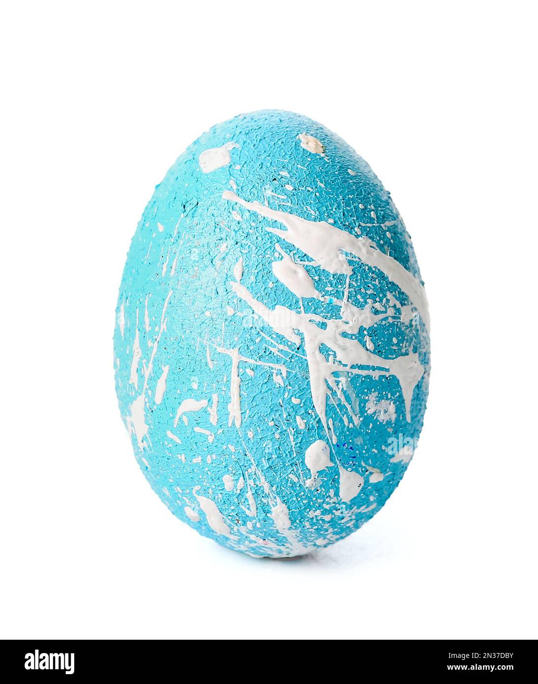 Blue Easter egg on white background Stock Photo - Alamy