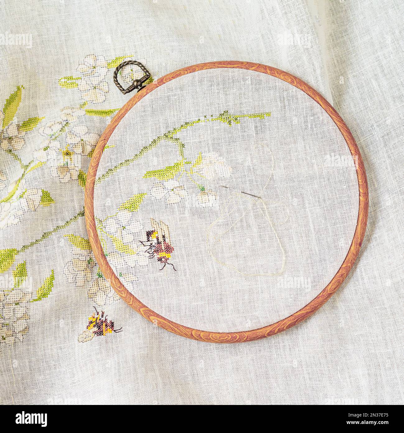 Cross stitch hoop hi-res stock photography and images - Alamy