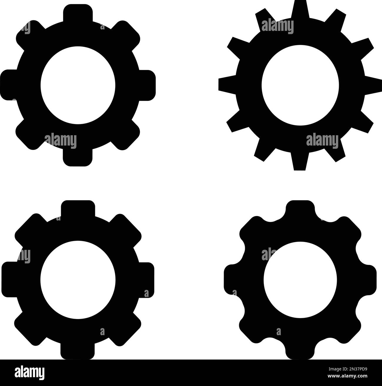 Set of Setting icon vector, Group Tools, Cog, Gear Sign. Help option account concept. Trendy Flat style for graphic design, logo, Mobile app Stock Vector