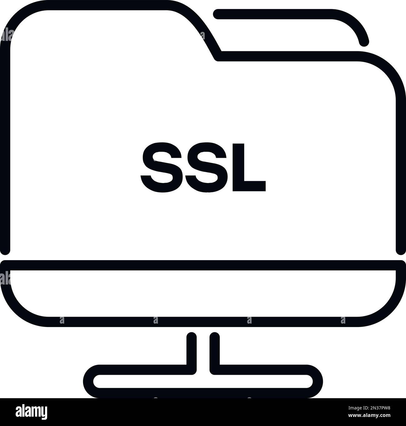 Folder SSL certificate icon outline vector. Security data. Web safe Stock Vector