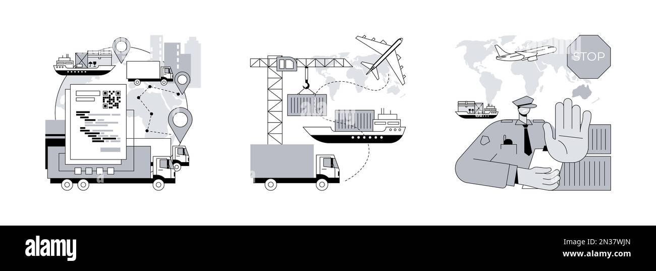 Commercial transportation industry abstract concept vector illustration