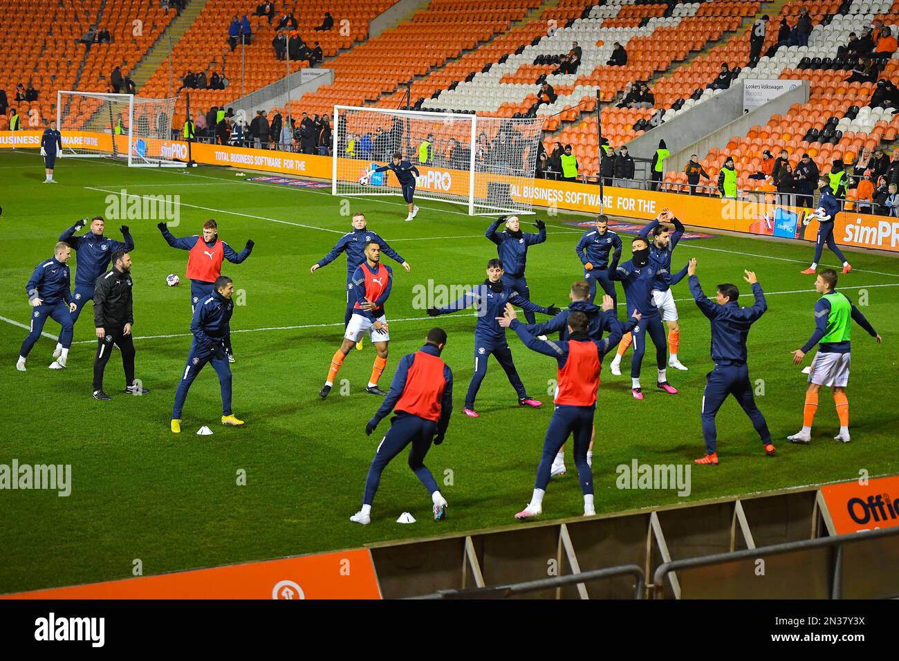 Blackpool Players Warming Up Ahead Of The Sky Bet Championship Match ...