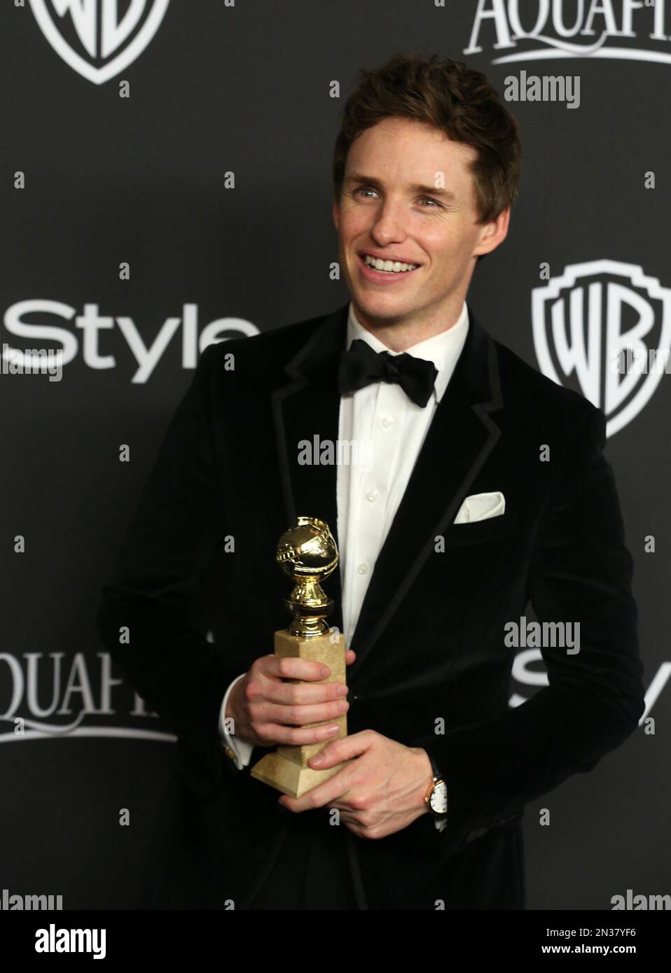 Eddie Redmayne, winner of the award for best actor in a motion picture ...
