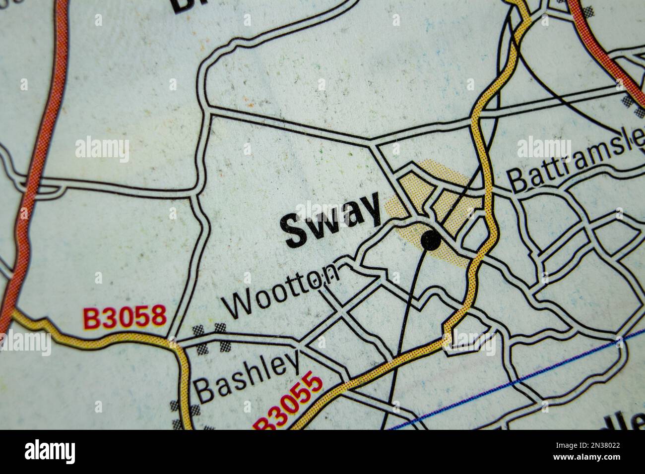 Sway village, Hampshire, United Kingdom atlas map town name Stock Photo