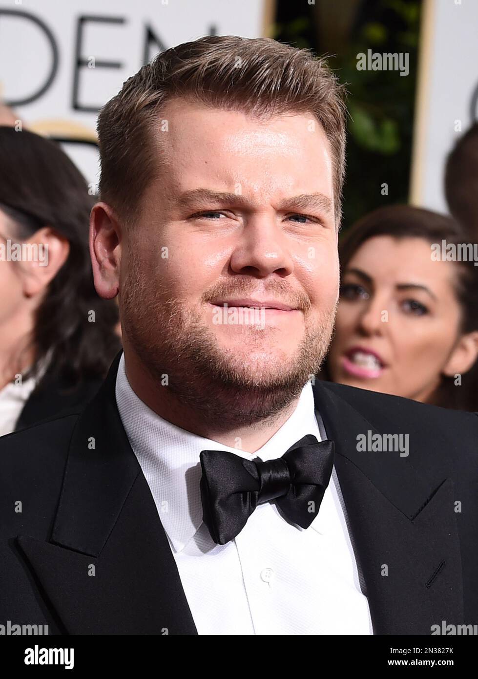 James Corden arrives at the 72nd annual Golden Globe Awards at the
