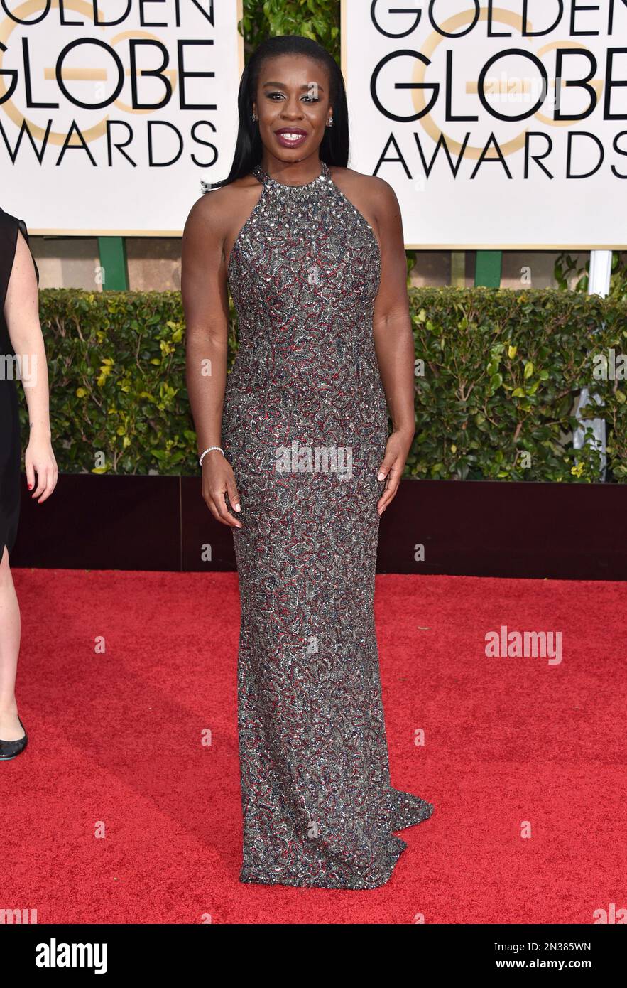 Uzo Aduba arrives at the 72nd annual Golden Globe Awards at the Beverly