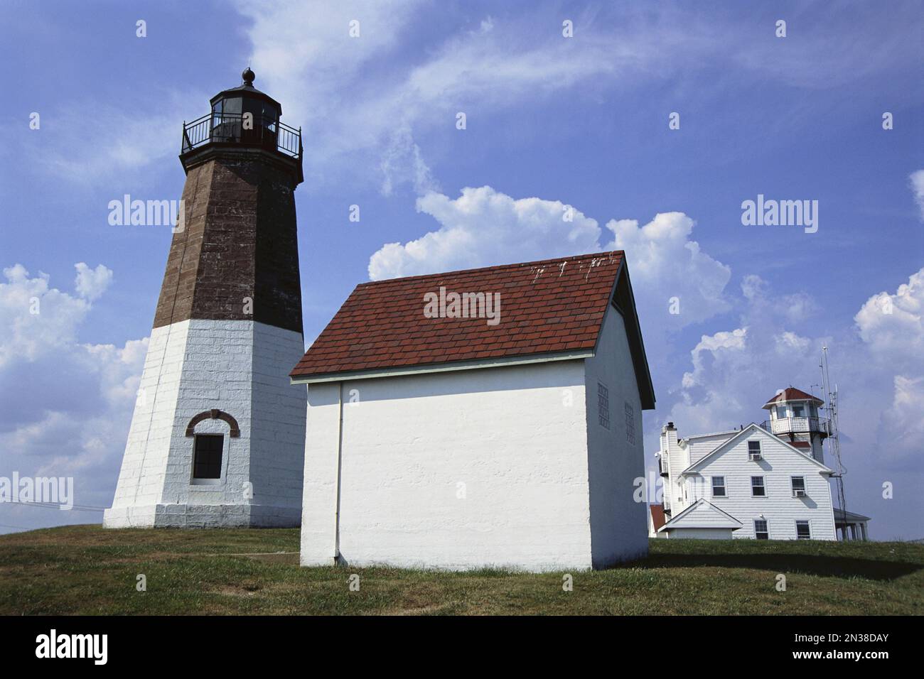 Point Judith Lighthouse, Narragansett, Rhode Island, USA Stock Photo