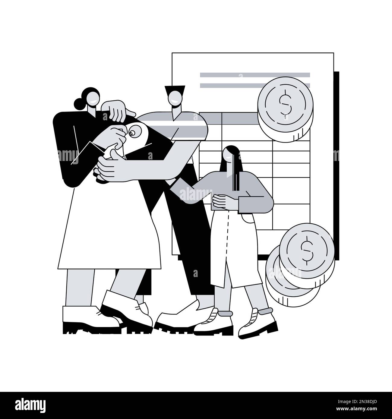 Care tax credit abstract concept vector illustration. Family support