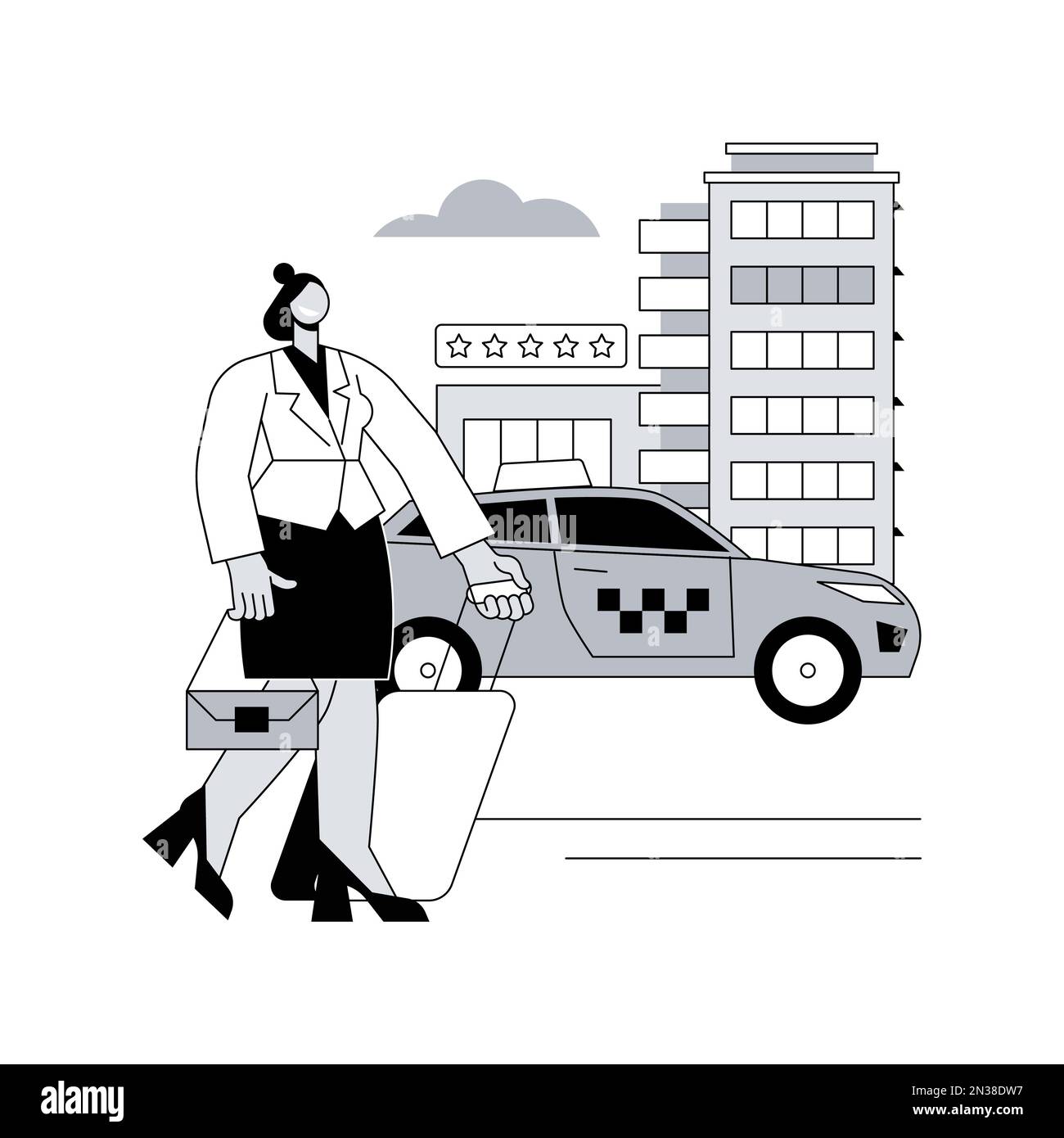 Taxi transfer abstract concept vector illustration. Airport private