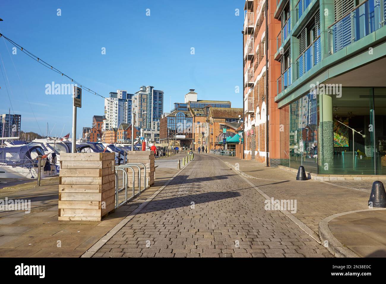 Waterfront scene at Ipswich marina, Suffolk, UK Stock Photo Alamy