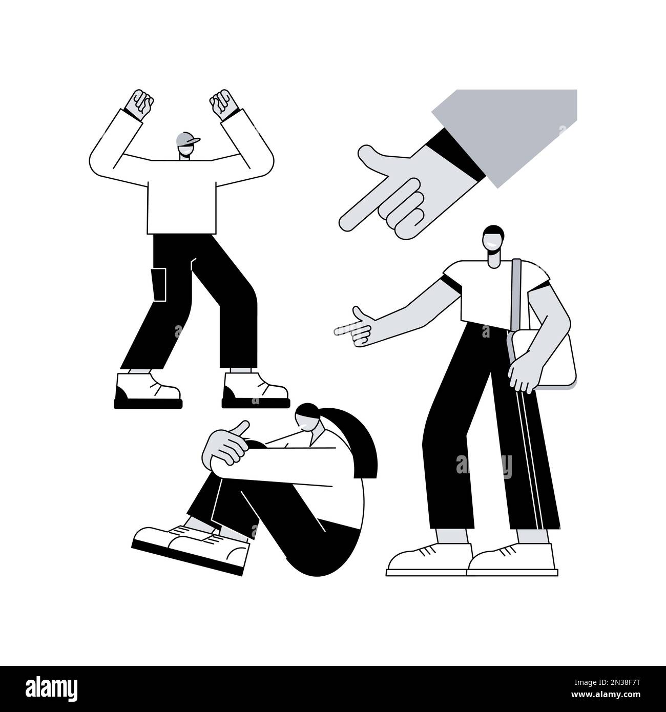 Violence at school abstract concept vector illustration. School gang