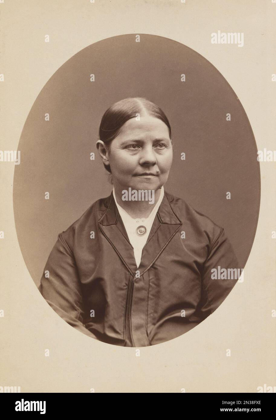 Lucy Stone (1818-1893), American Abolitionist, Women's Suffragist and Social Reformer, Half-Length Portrait, Sumner Bradley Heald, 1866 Stock Photo