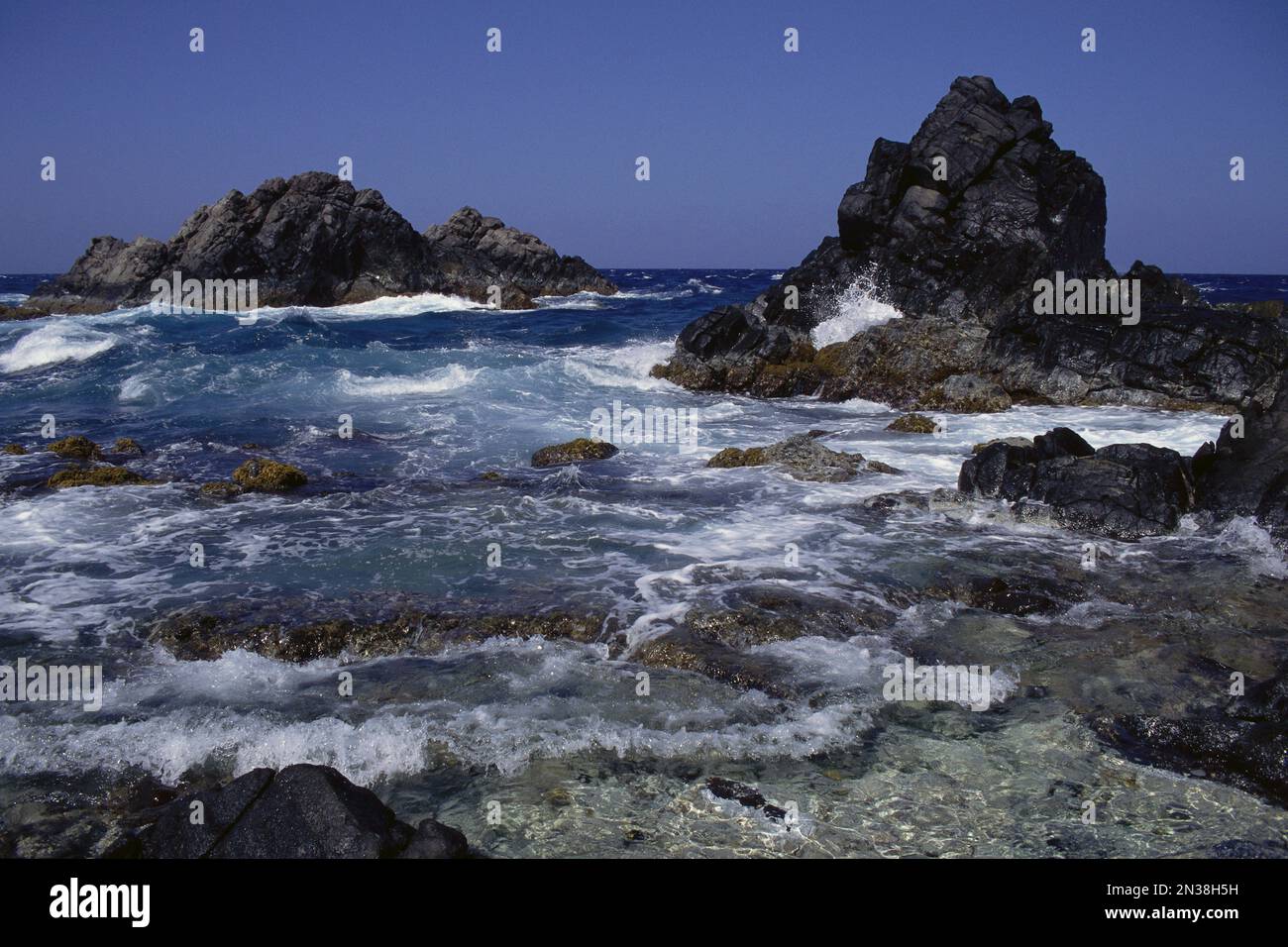 Crashing Waves. Aruba Stock Photo