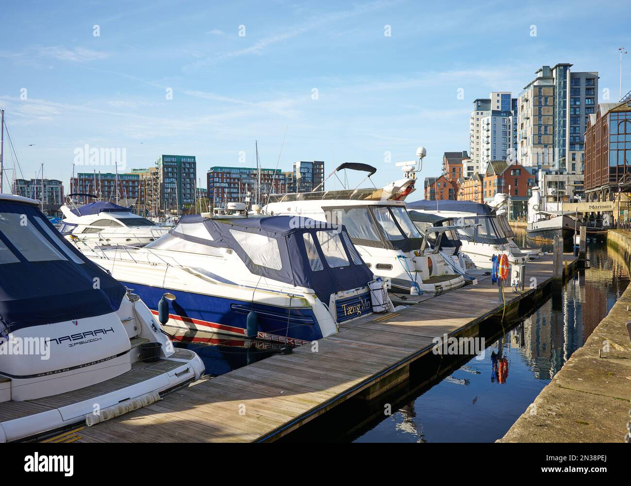 Boats moored in Ipswich marina, Suffolk, UK Stock Photo Alamy