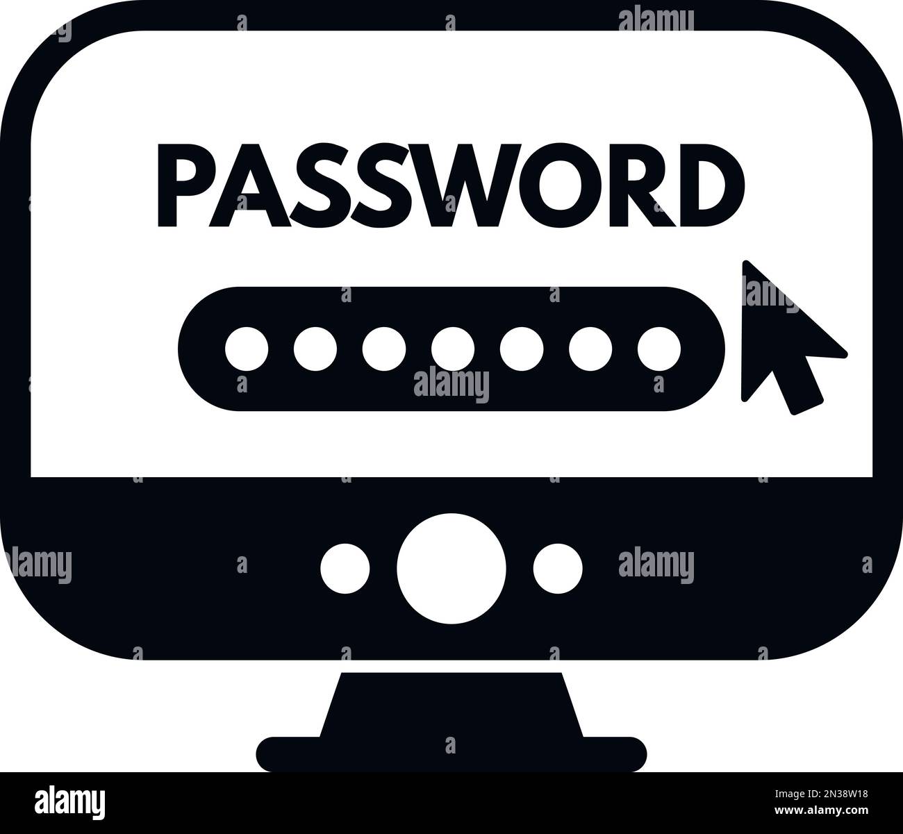 Computer password protection icon simple vector. Personal video. Change