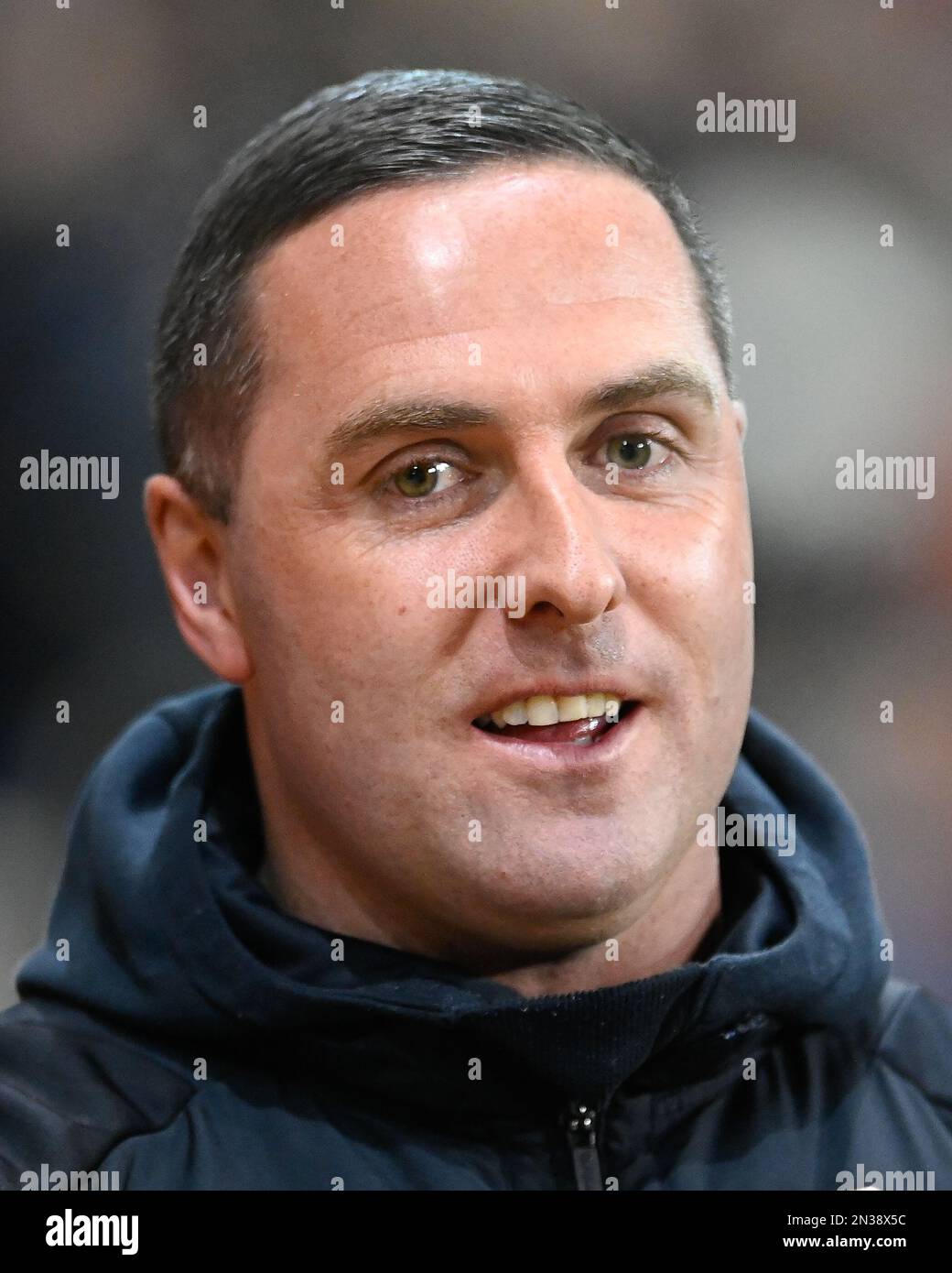 Huddersfield Town Manager Mark Fotheringham ahead of the Sky Bet Championship match Blackpool vs Huddersfield Town at Bloomfield Road, Blackpool, United Kingdom, 7th February 2023  (Photo by Ben Roberts/News Images) Stock Photo