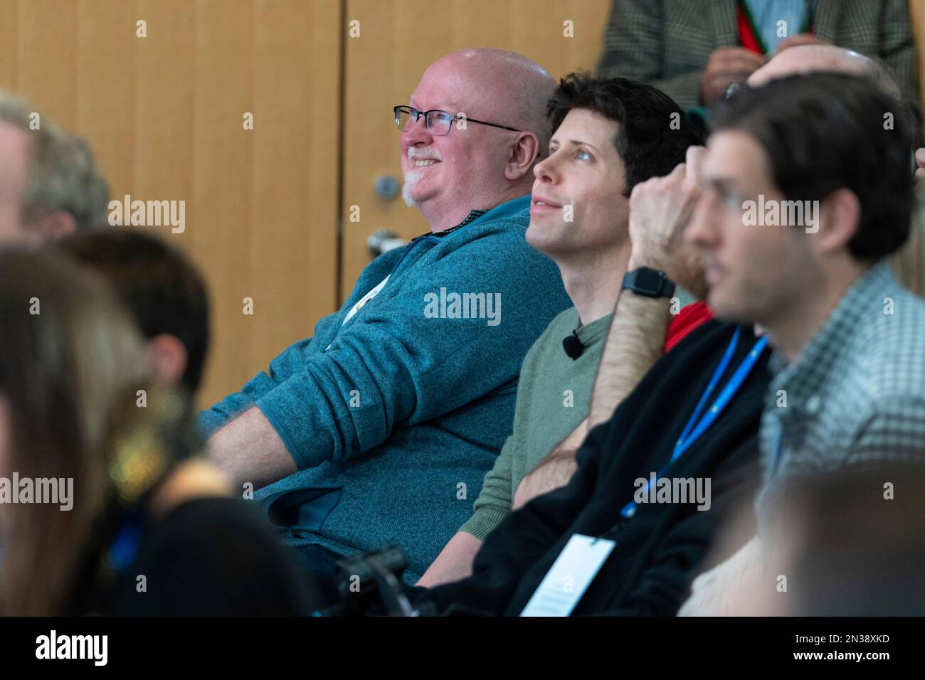 Microsoft Chief Technology Officer Kevin Scott, left, and OpenAI CEO