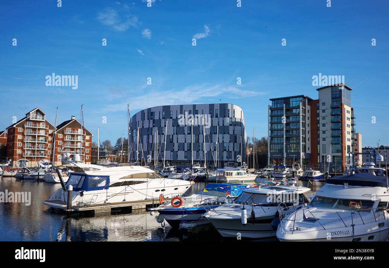 Boats moored in Ipswich marina, Suffolk, UK Stock Photo Alamy