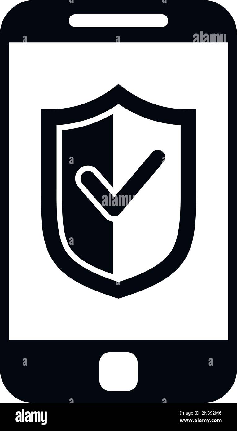 Secured phone icon simple vector. Mobile login. System account Stock ...