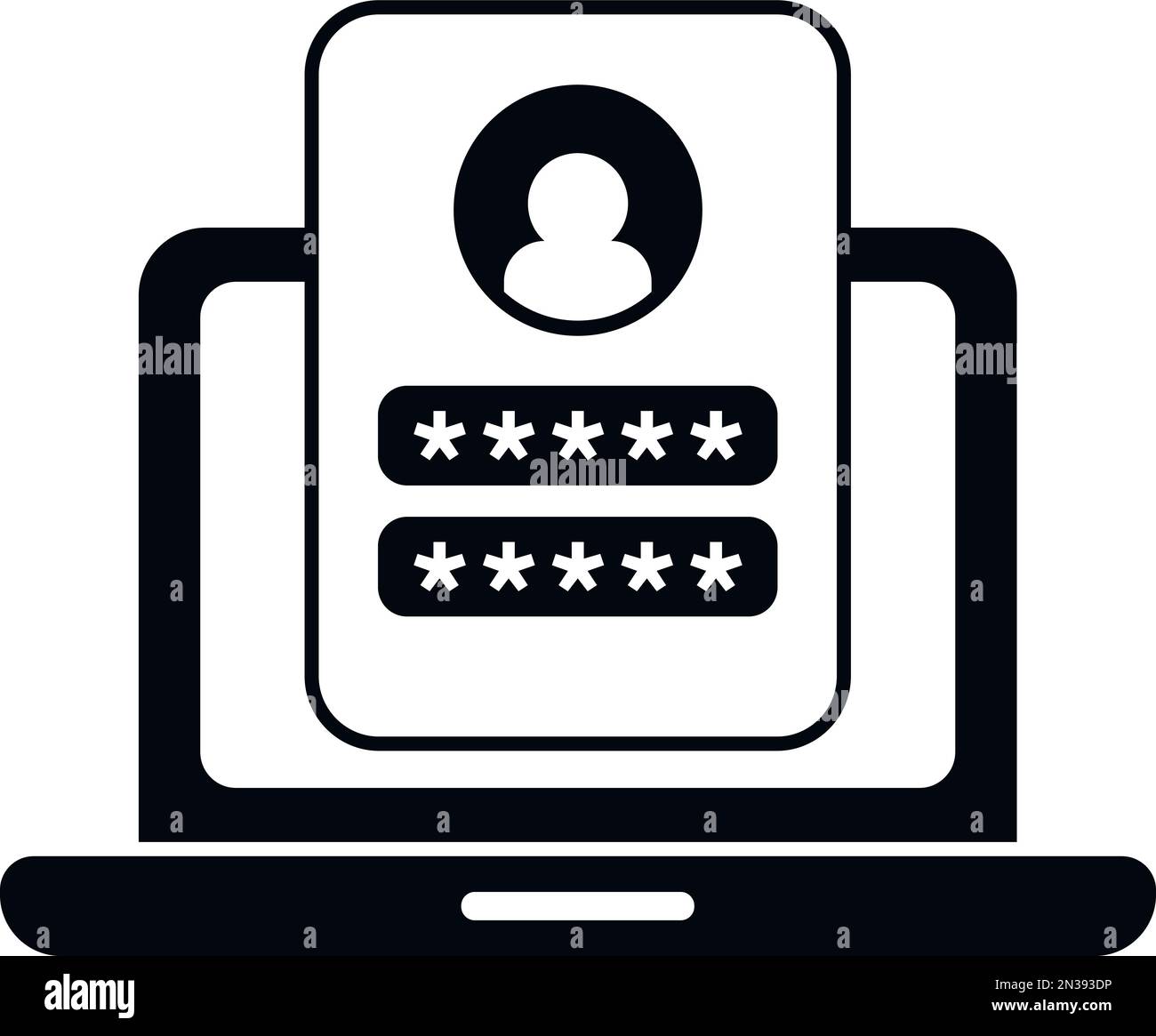 Laptop login icon flat vector. Mobile account. Screen reset Stock Vector Image & Art Alamy