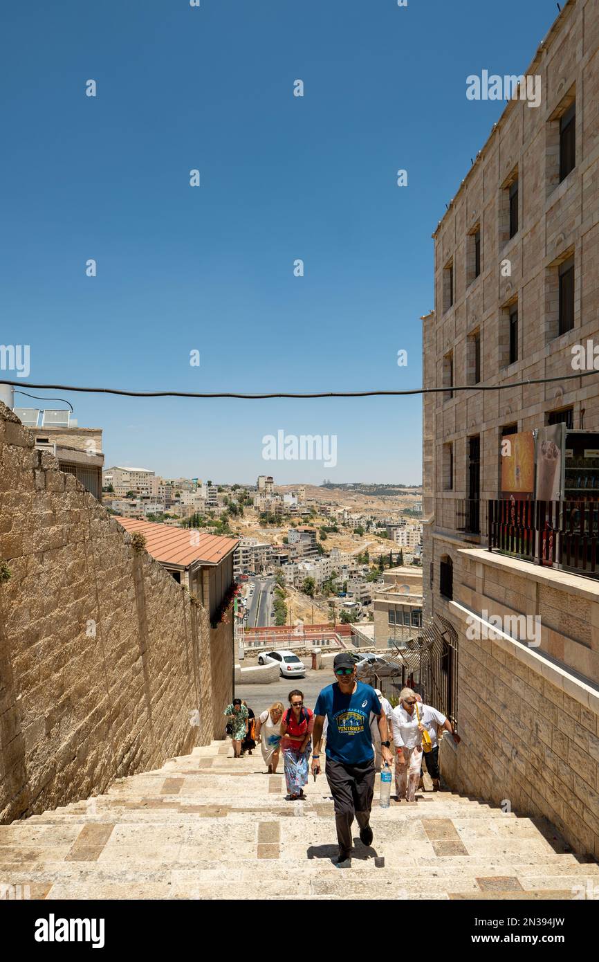 Bethlehem, West Bank, Palestine 21 July 2022 Various Tourists Walk