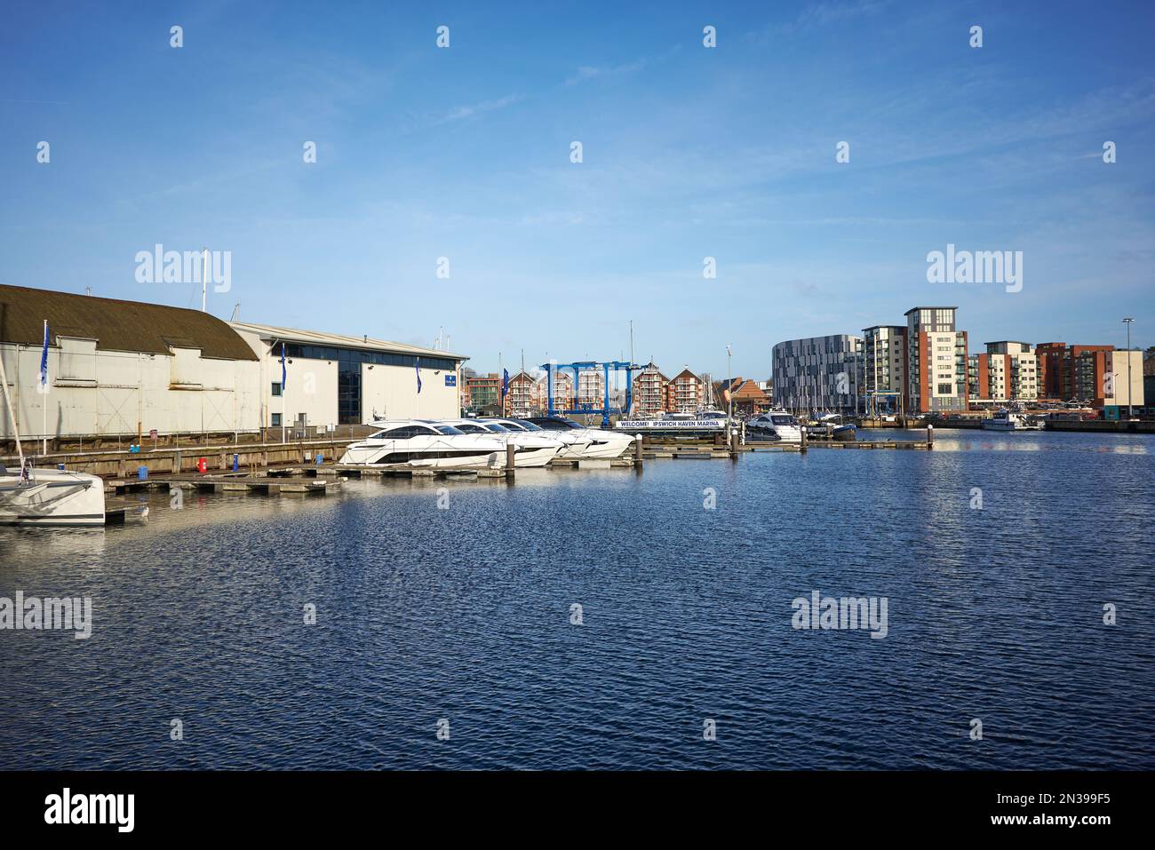 Boats moored in Ipswich marina, Suffolk, UK Stock Photo Alamy