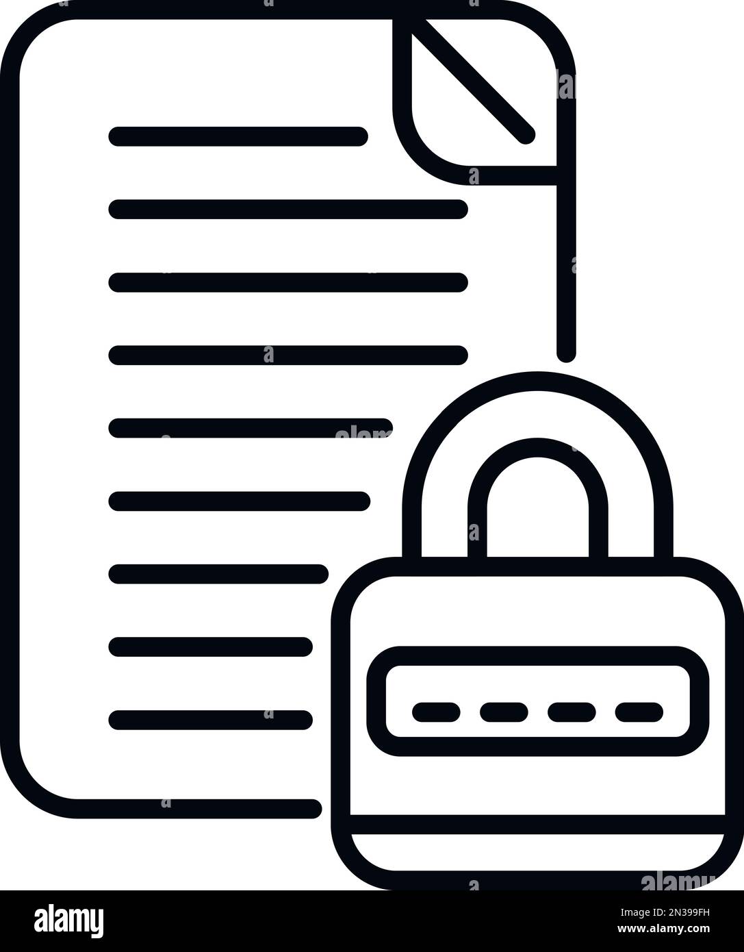 Document password protection icon outline vector. Personal mobile. Pc