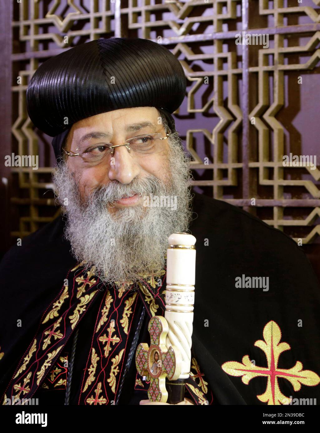 Coptic Pope Tawadros II, the 118th pope of the Coptic Church of Egypt ...