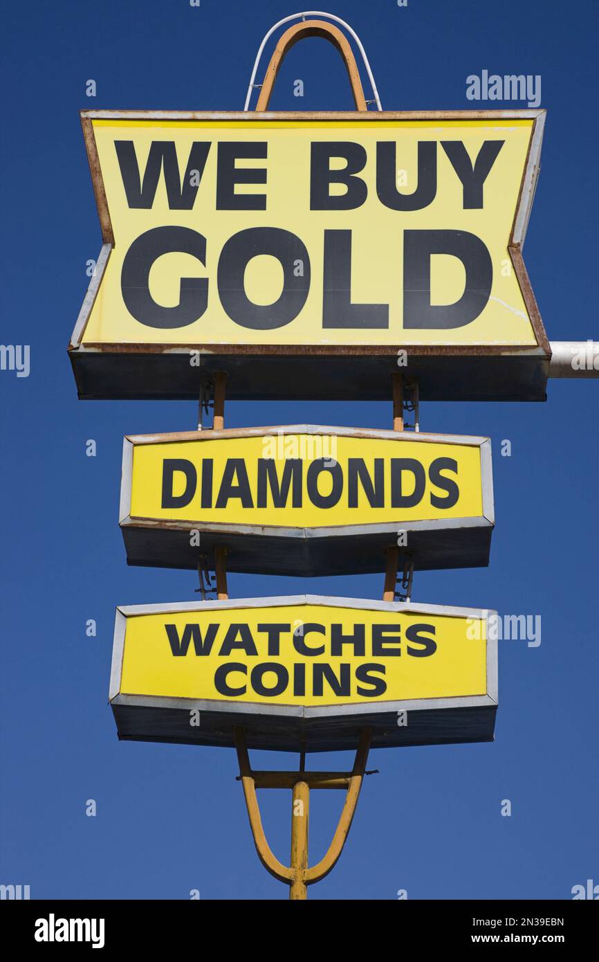 We Buy Gold Sign, Las Vegas, Nevada, USA Stock Photo Alamy