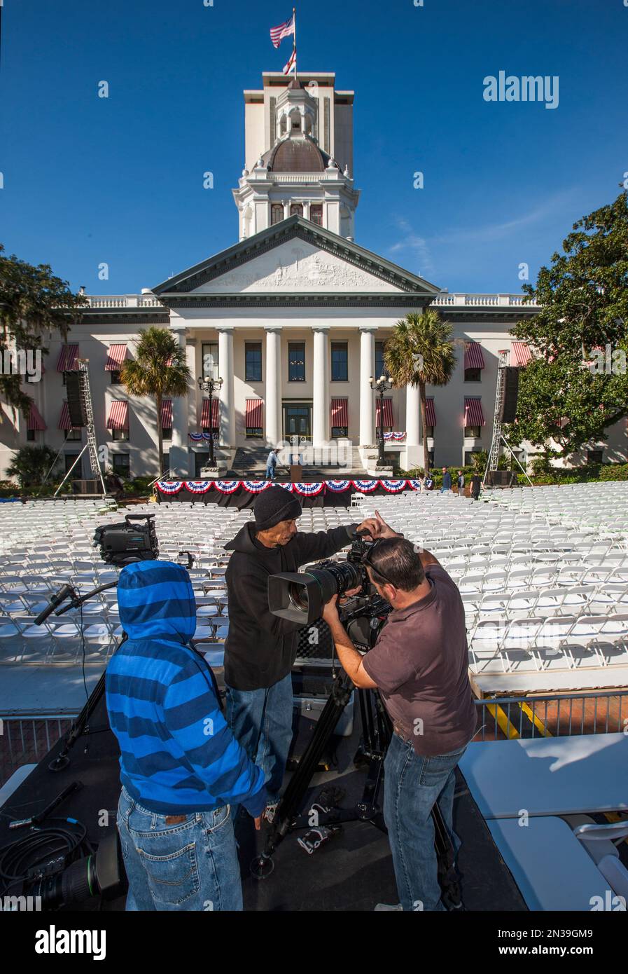 Preparations are underway at the Florida state Capitol in Tallahassee