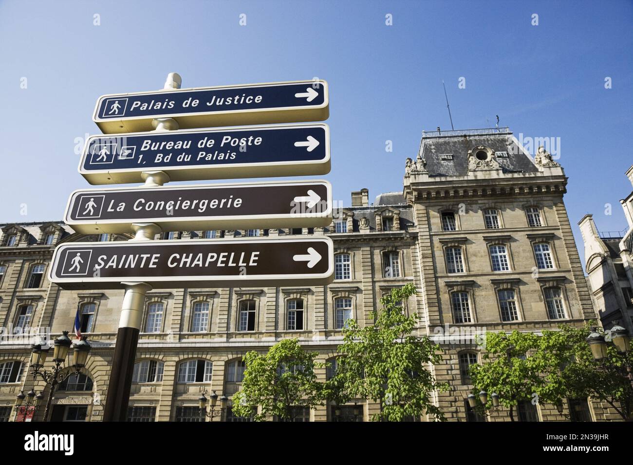Signs Outside of Palais de Justice, Paris, France Stock Photo