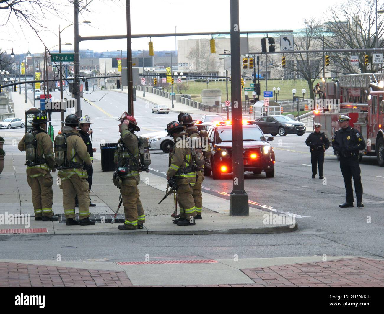 Firefighters investigate after small explosions were heard on Sunday ...