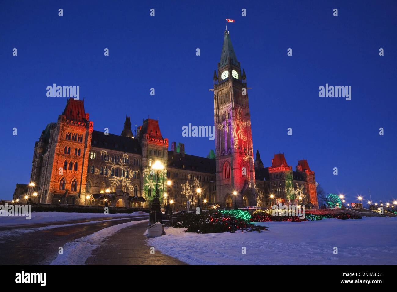 Victoria parliament building christmas lights