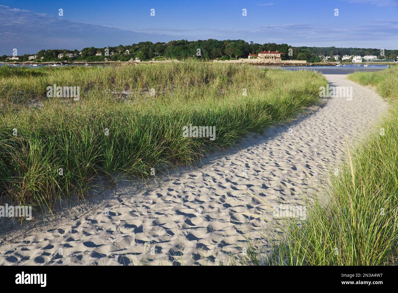 Path on Wingaersheek Beach, Gloucester, Cape Ann, Massachusetts, USA Stock Photo